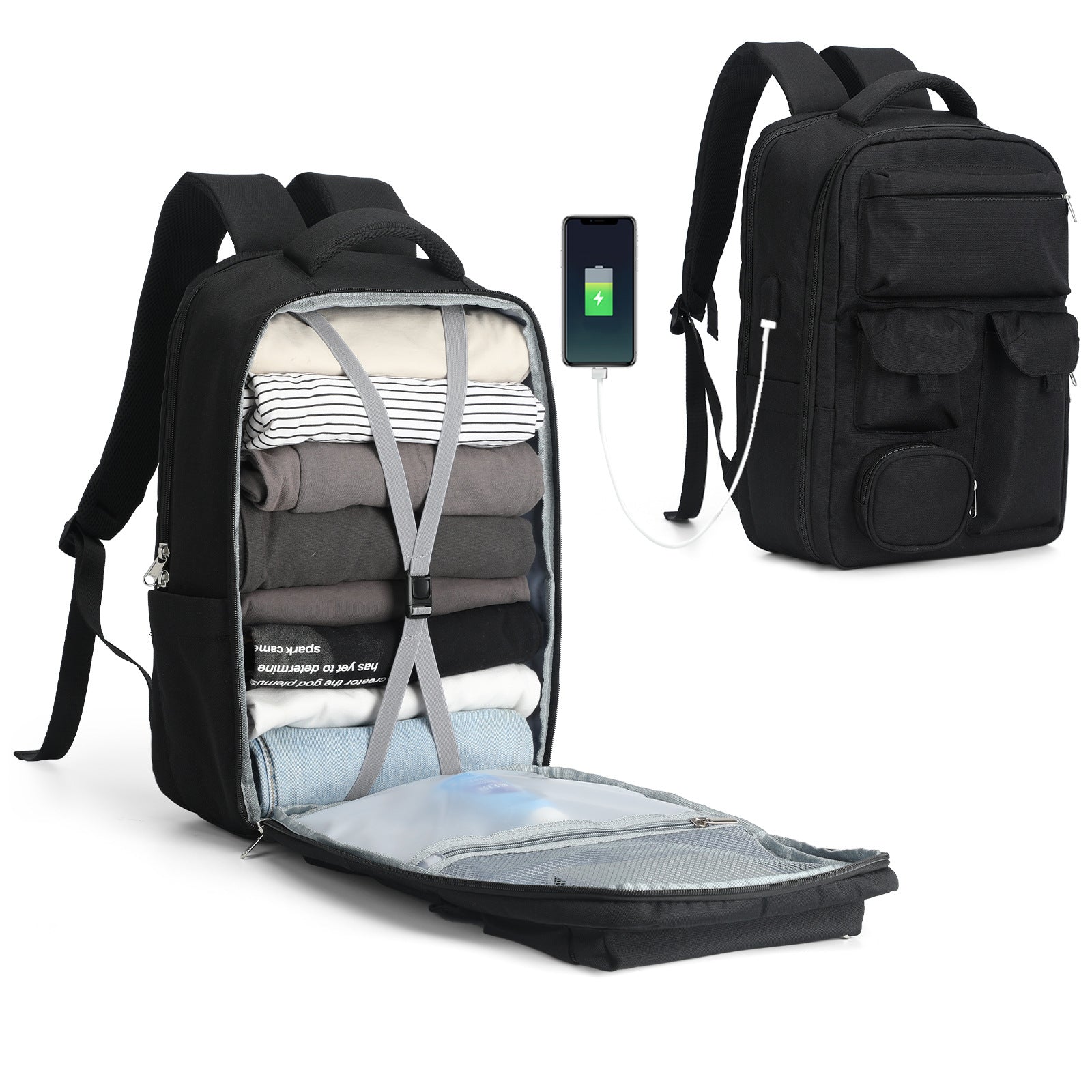 Zaino portatile unisex Valstrend, grande capacità per scuola e outdoor, con scomparti spaziosi e design resistente.