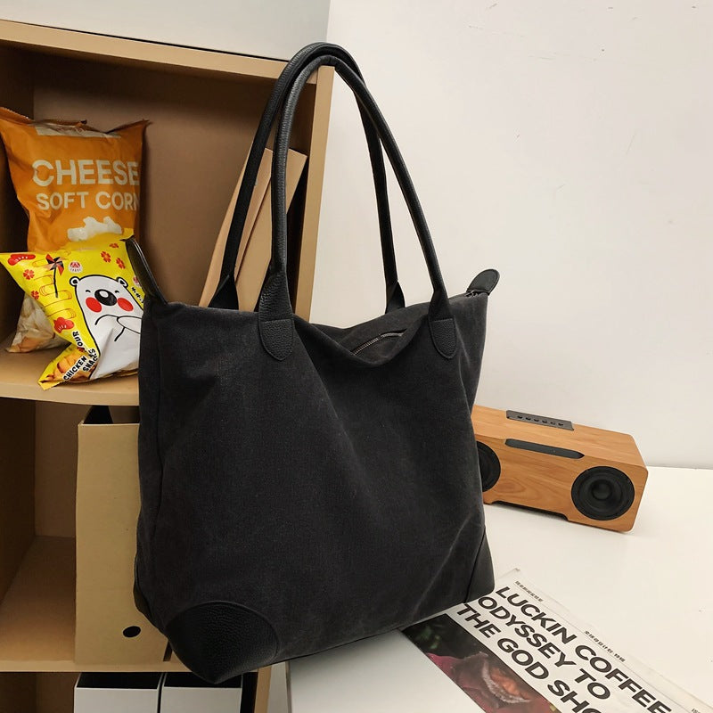 Borsa da viaggio unisex Valstrend, grande capacità, a spalla singola, in canvas per studenti, shopping e palestra