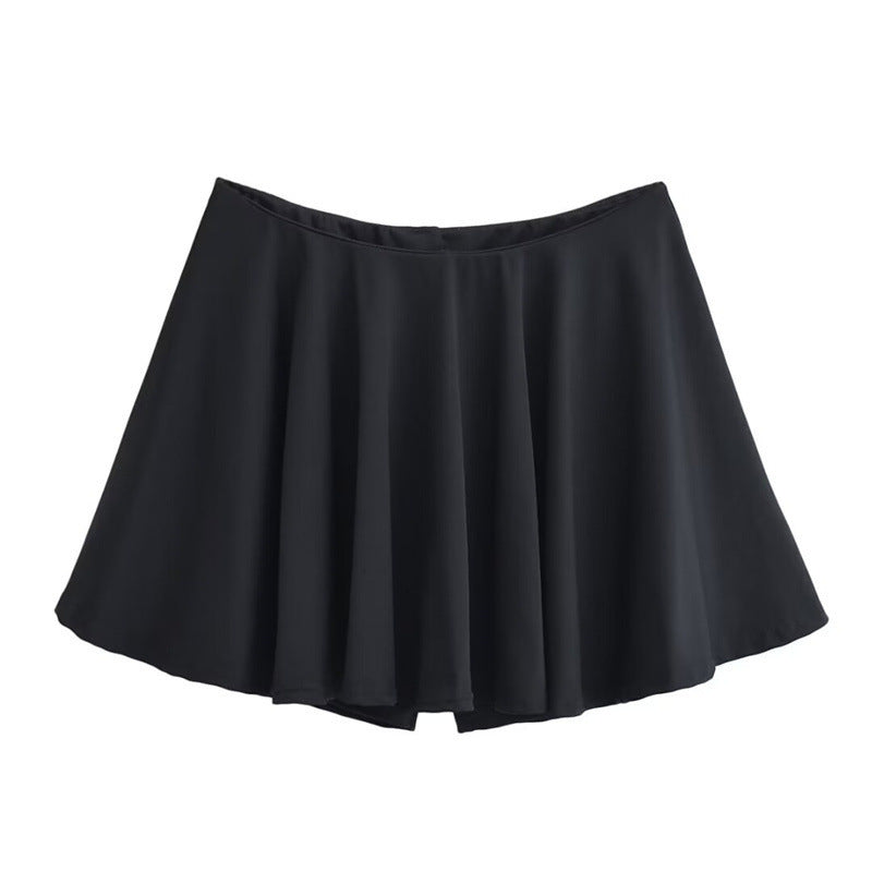 Gonna ballerina ragazza con gonna corta a vita alta, slim fit, stile a-line, in tessuto leggero e dolce, marca Valstrend.
