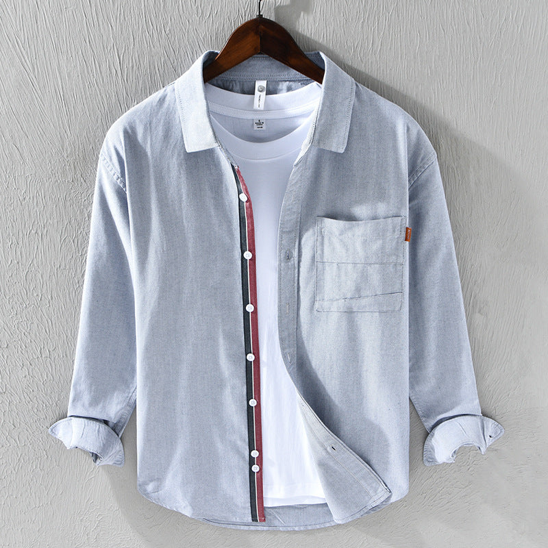 Camicia Oxford a maniche lunghe da uomo Valstrend, stile casual, tessuto morbido, ideale per look informali e giovani.