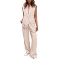 Pantaloni da donna Valstrend senza maniche, taglio dritto, abbigliamento elegante per look alla moda e sofisticato.