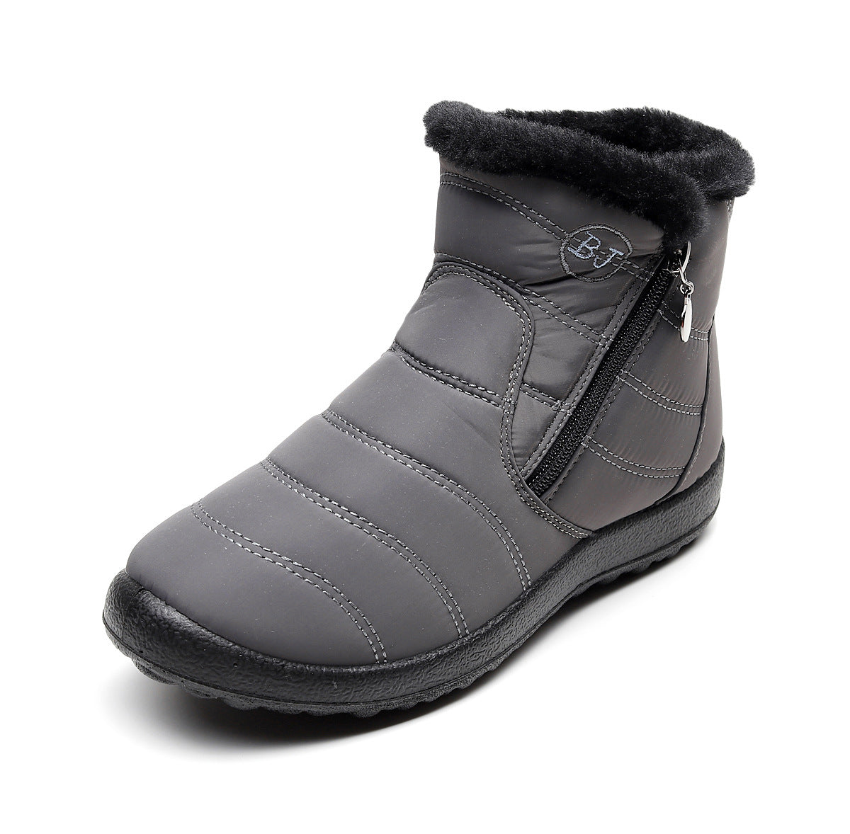 Stivali da neve Valstrend con zip laterale, scarponi mid-calf waterproof e a taglia grande, con suola larga e resistente.
