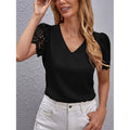 Blusa femminile Valstrend a maniche a palloncino plissettate a V con scollo a V, stile fashion elegante e femminile