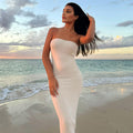 Tight Sleeveless High Elastic Sunken Stripe Knitted Sheath Dress