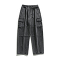 Jeans da uomo Valstrend con tasche triple e tridimensionali, stile casual, in tessuto denim blu con dettagli robusti.