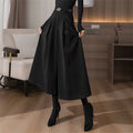 Woolen Wide-leg  Cropped Pants Autumn And Winter New High Waist