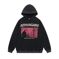 Street Depressed Cross Velvet Padded Hooded Sweatshirt