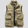 Fleece-lined Thickening Vest Multi-pocket Workwear Down Cotton-padded Vest