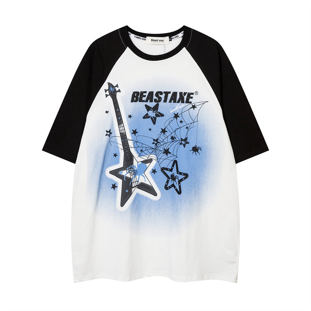 Hip Hop Rock Guitar XINGX Printed Short Sleeve