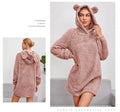 Women's Plush Long-sleeved Mid-length Skirt Coat