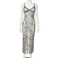Women's Fashion Leopard Print Suspender Skirt