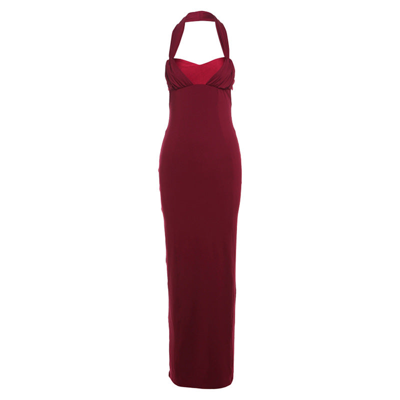 Vestito donna Valstrend in stile retrò, senza maniche, con schiena scoperta e chiusura lacci, vestibilità slim fit.