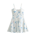 Gonna a primavera e estate, gonna a spalle con farfalle per donna di Valstrend, stile europeo e americano, tessuto leggero.