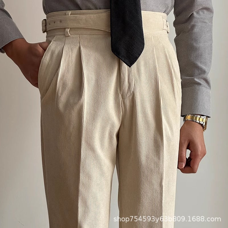 Pantaloni da uomo Retro Valstrend in stile business dritti, pantaloni classici per look professionale e vintage.