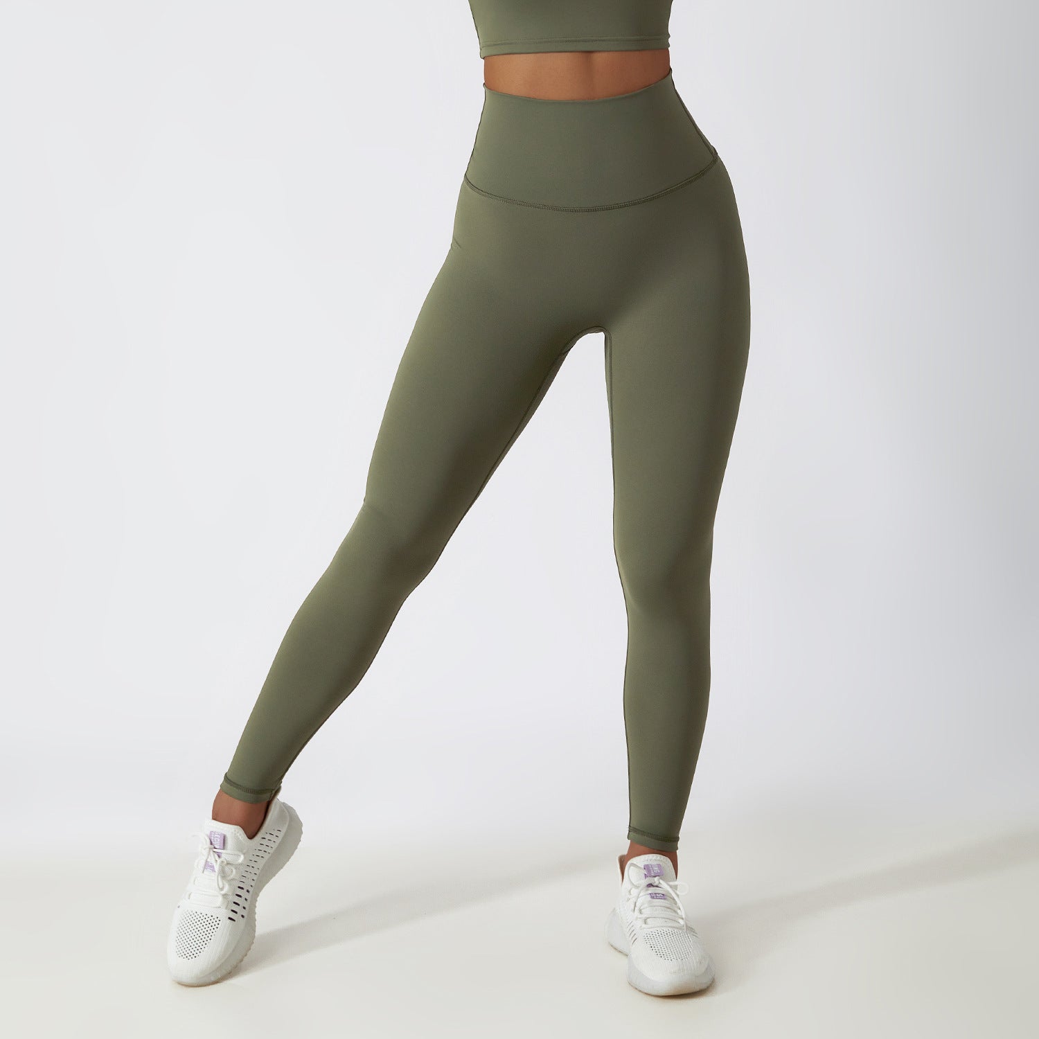 Pantaloni fitness a vita alta e sollevamento del bacino per donna di Valstrend, pantaloni aderenti per allenamento all'aperto