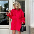 Camicia di cotone pesante con pizzo, vestibilità ampia, stile casual e lavorato, marchio Valstrend Shop, tessuto morbido e traspirante.