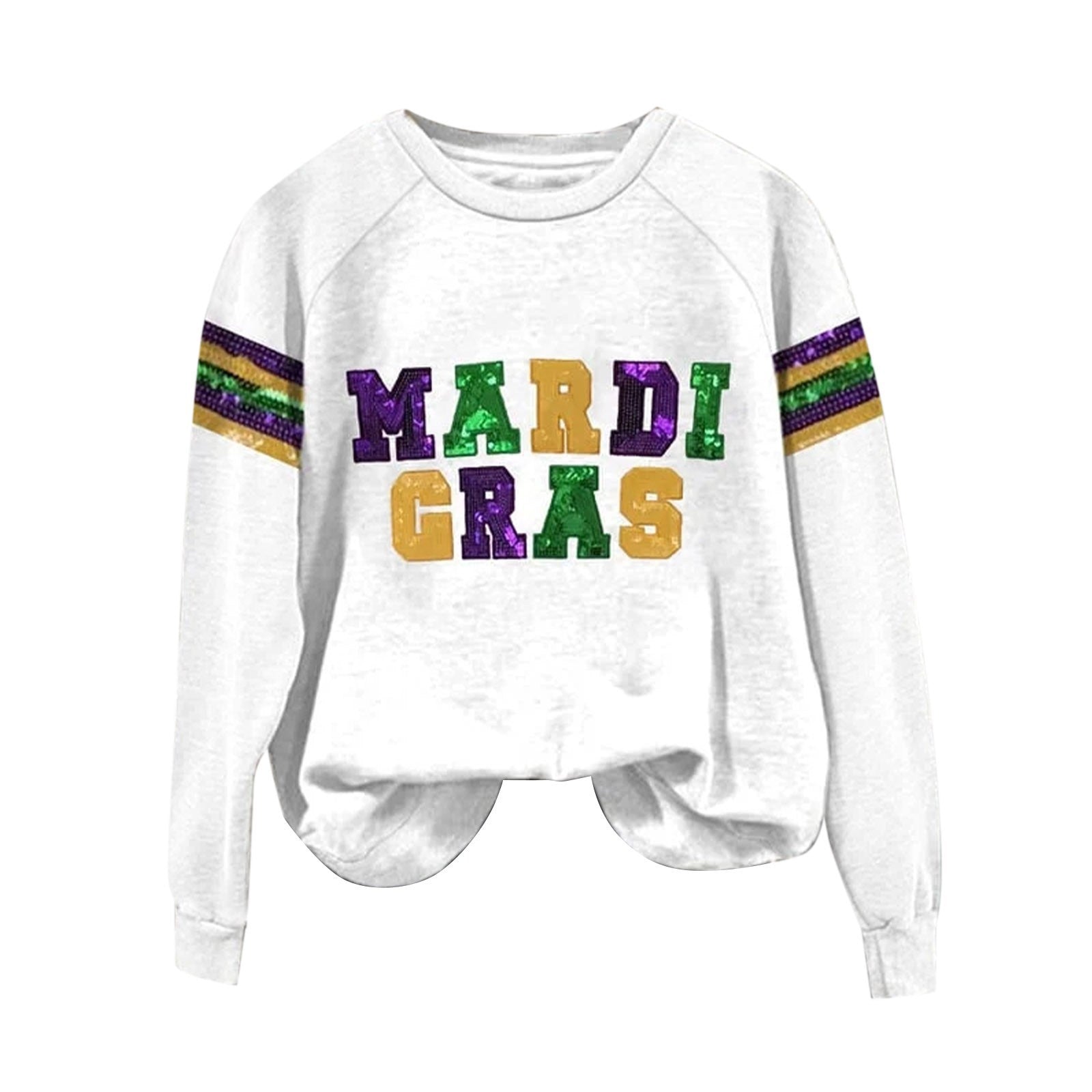 Maglione stampato donna a V con colori viola, verde, oro e multicolore, marca Valstrend, maniche lunghe e scollo a V.