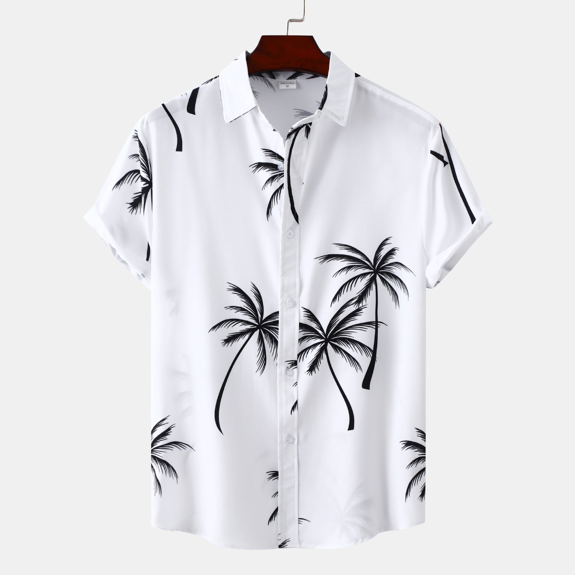 Camicia da uomo a maniche corte Valstrend, stampa estiva per la spiaggia, tessuto leggero e fresco, stile casual e trendy.