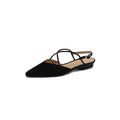 Sandali donna Valstrend con tacco basso spesso, chiusi, sottili e traforati, con punta arrotondata e design elegante.