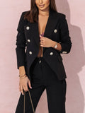 Cappotto lungo da donna Valstrend con collo alto, doppiopetto e maniche lunghe, stile elegante e moderno.