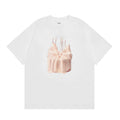 Bow Cake Pattern Printing Rhinestone Short Sleeve