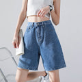 Shorts in denim femminili Five Points, leggeri e estivi, con design sottile, di marca Valstrend.