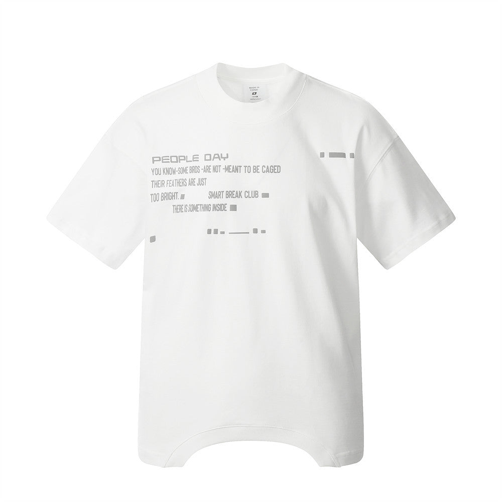 High Street Design Irregular Loose Hem Cotton T-shirt