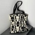 Borsa a tracolla Valstrend con motivo coniglio, grande capacità, tessuto canvas, ideale per donna, stile carino e pratico