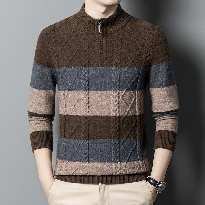 Maglione da uomo Valstrend, spessa e calda con mezza zip, ideale per il comfort e il freddo, in tessuto morbido e resistente
