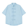 Chinese Style Bow Decoration Cardigan Shirt