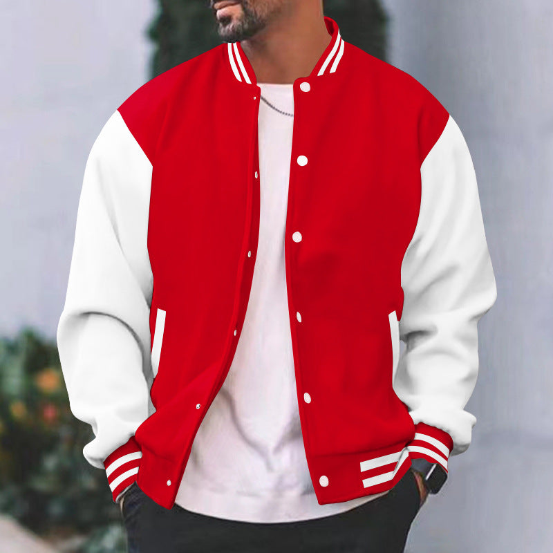 Giacca in cotone volante da uomo Valstrend, stile casual autunno e inverno con fodera fleece, vestibilità larga e classica.
