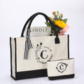 Borsa in tela personalizzata con lettera A stampata, stile semplice e elegante, ideale per uso quotidiano, marca Valstrend shop
