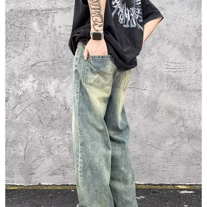 Jeans vintage da uomo Valstrend Shop, stile American High Street, con dettagli classici e vestibilità casual.