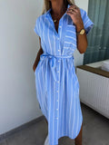 Vestito senza maniche a righe per donna di Valstrend con lacci, stile estivo e casual, tessuto leggero e comodo.