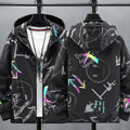 Giacca da uomo primavera e autunno Valstrend, giacca stile liceo, cappotto leggero, con colletto e chiusura frontale.