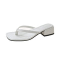 Infradito donna Valstrend con tacco chunky quadrato, suola antiscivolo, perfette per la spiaggia e abbinamenti di moda.