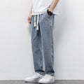 Pantaloni estivi da uomo Valstrend, jeans larghi e sciolti con vita elastica e coulisse, stile casual e comodo.