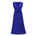 Vestito elegante in chiffon di Valstrend, vestito da spiaggia slim e sexy con maniche a volant e colore solidale, stile europeo e americano.