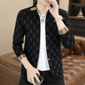 Maglione maschile Valstrend shop, giacca casual in maglia, dettaglio del tessuto e stile comodo, vista frontale.