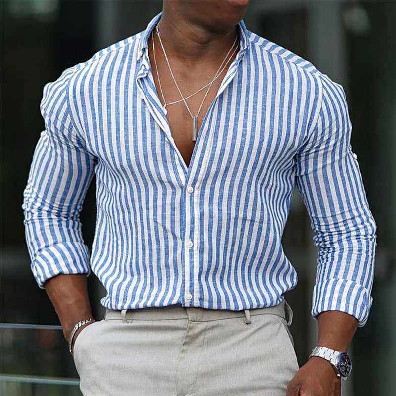 Cardigan uomo Valstrend con stampa 3D, maniche lunghe, stile casual slim fit, colletto a punta e motivo a quadri.