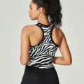 Zebra Stripe Chest Pad Sweat-absorbent Quick-drying Sports Yoga Slim Top