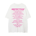Large Area English Letter Print Short-sleeve Loose