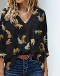 Camicia donna oversize Valstrend con scollo a V ampia, morbida e comoda, abbigliamento casual per taglie forti