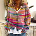 Cardigan donna stampato in 3D Valstrend, giacca leggera con motivo grafico, morbida e comoda da indossare.