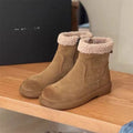 Stivali invernali in pelliccia di agnello Valstrend, scarpe retrò in pelle genuina calde e resistenti per l'inverno.