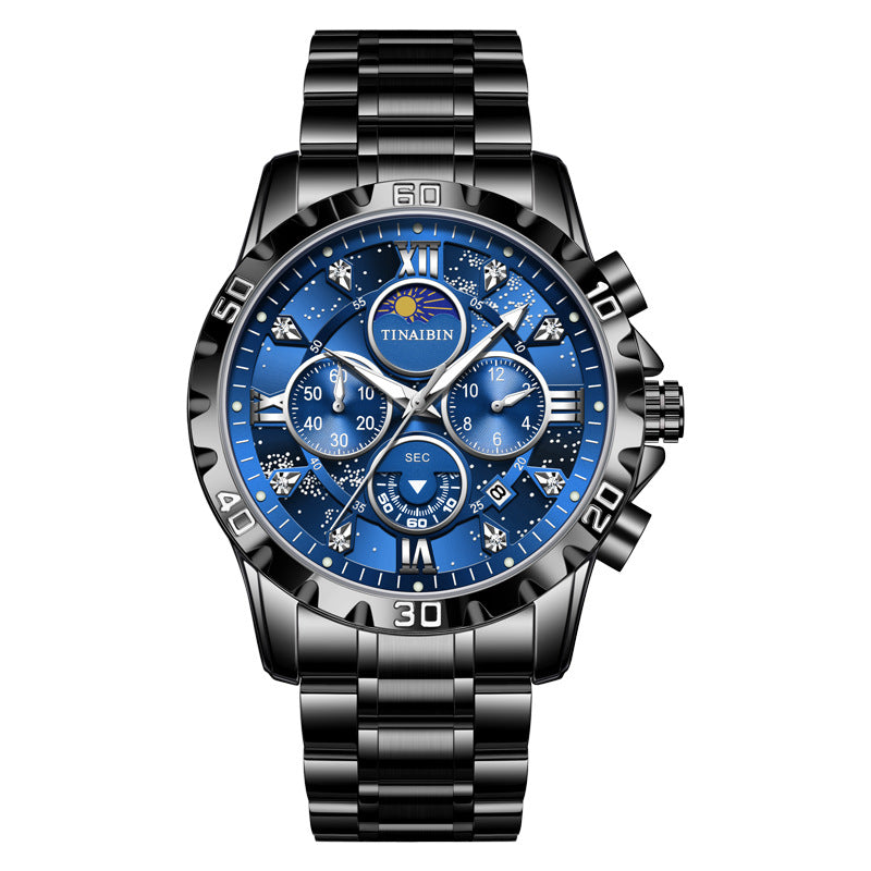 Orologio da uomo Valstrend, multifunzionale, a quarzo di alta qualità, resistente all'acqua e con luminosità notturna.