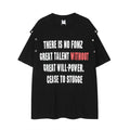 High Street Fashionable Letter Metal Clinch Decorative Casual T-shirt