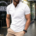 Maglietta polo estiva Valstrend shop con collo a V e bottoni, stile europeo e americano, tessuto leggero e comodo.