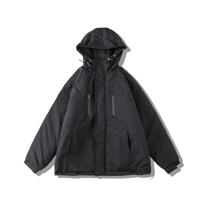 Giacca shell in stile americano imbottita in cotone, vestibilità casual, colore blu, marca Valstrend.