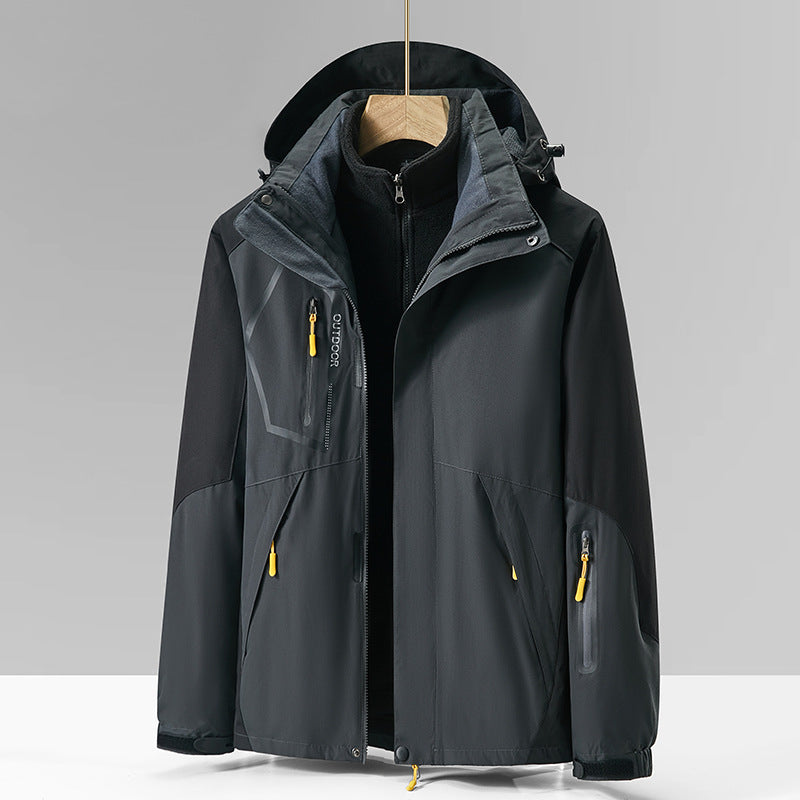 Cappotto da montagna in pile tre-in-uno Valstrend, abbigliamento outdoor spesso e resistente per escursioni e avventure all'aperto